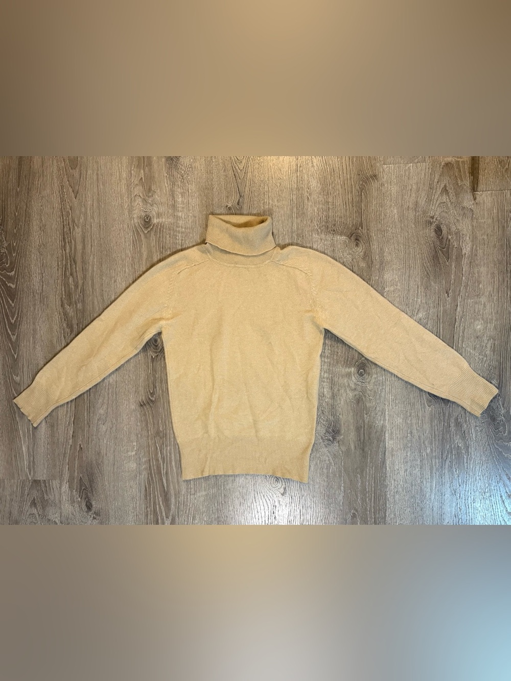 vintage Yves Saint Laurent 80’s tan cashmere turtleneck sweater
